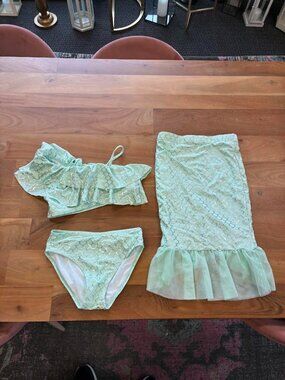 Janie and Jack- Mermaid 2-Piece Swimsuit with Tail Skirt Cover-Up